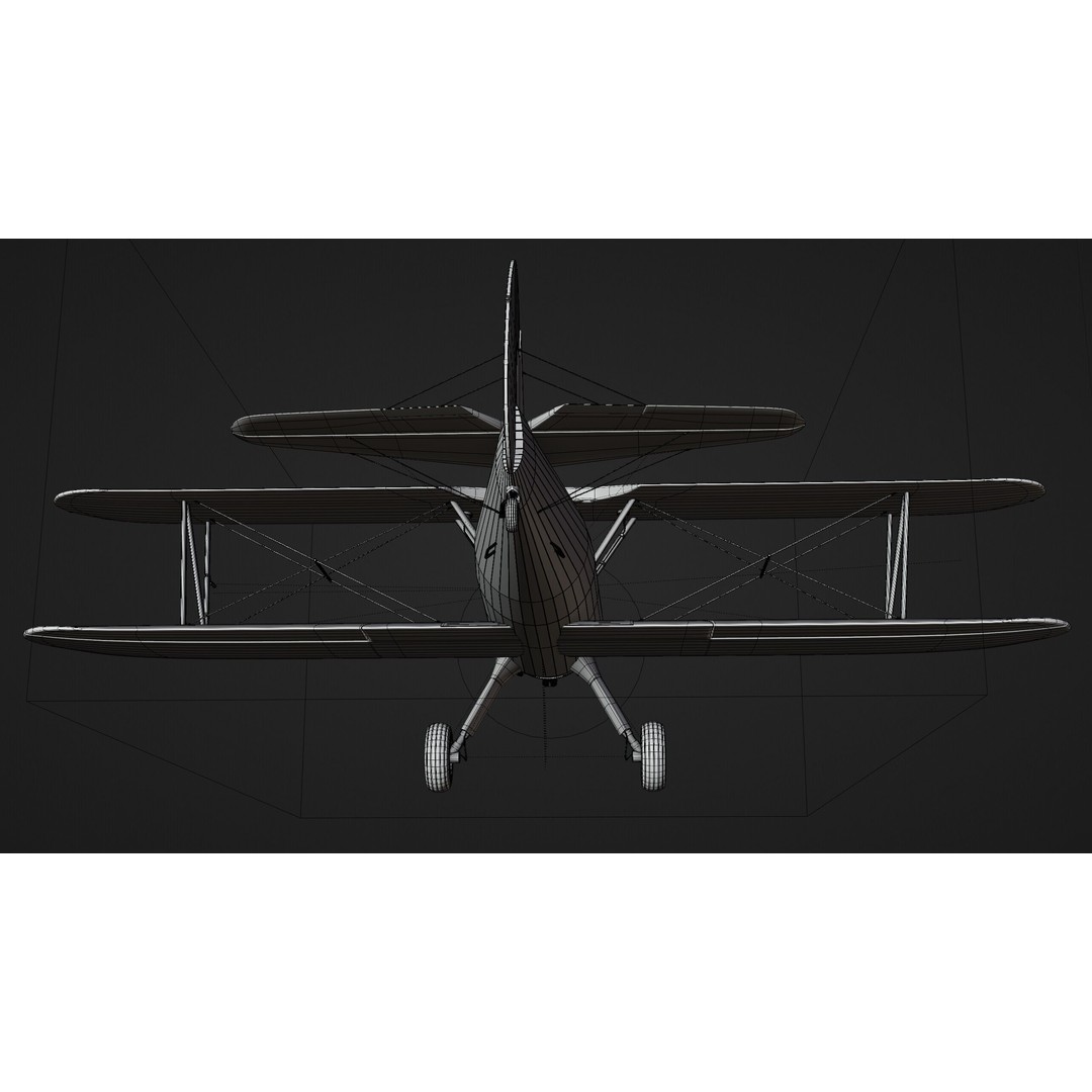 Boeing-Stearman Model 75 Biplane 3D Model – Rigged PBR Asset for Blender - View 38