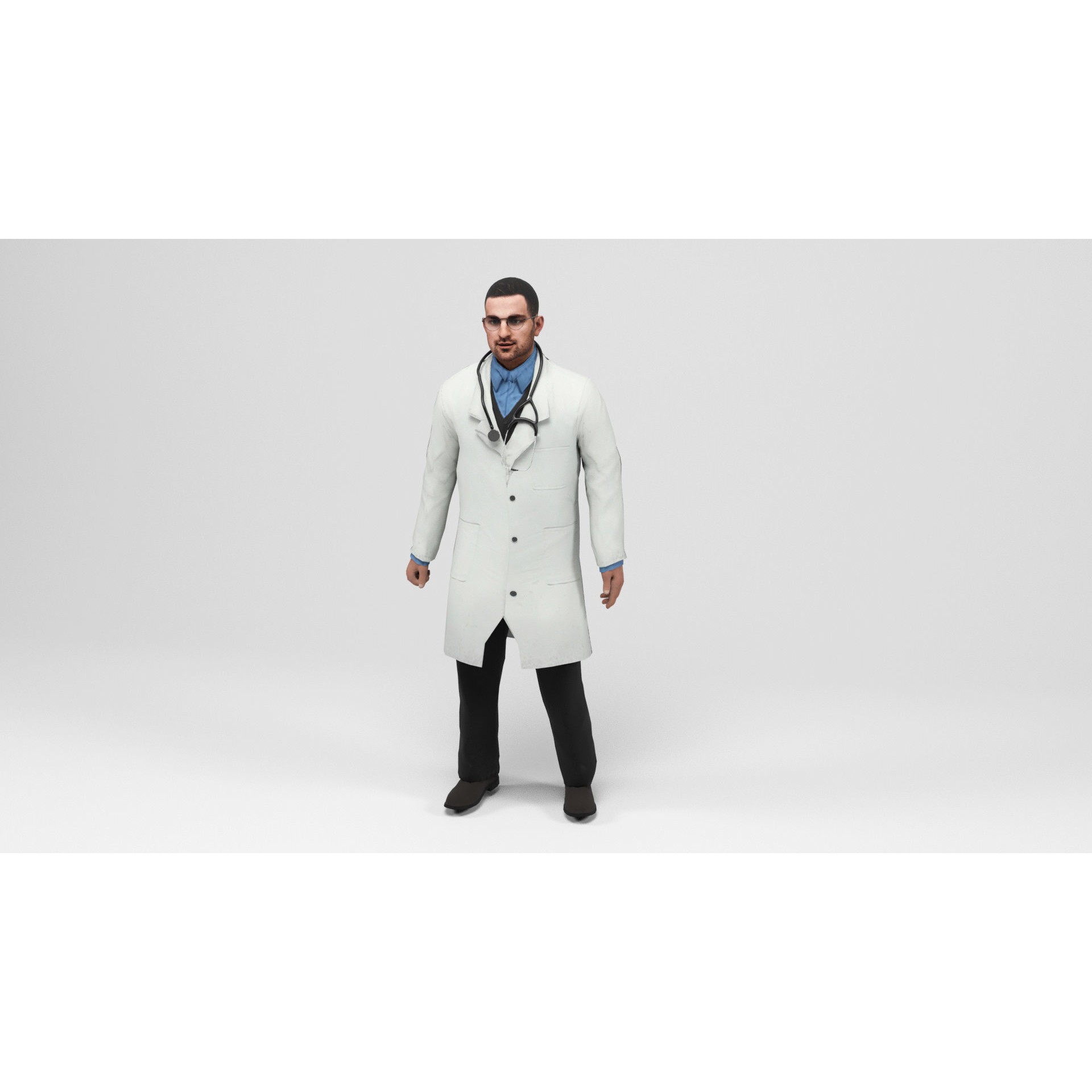 Doctor - Low-Poly Game-Ready 3D Model - View 10