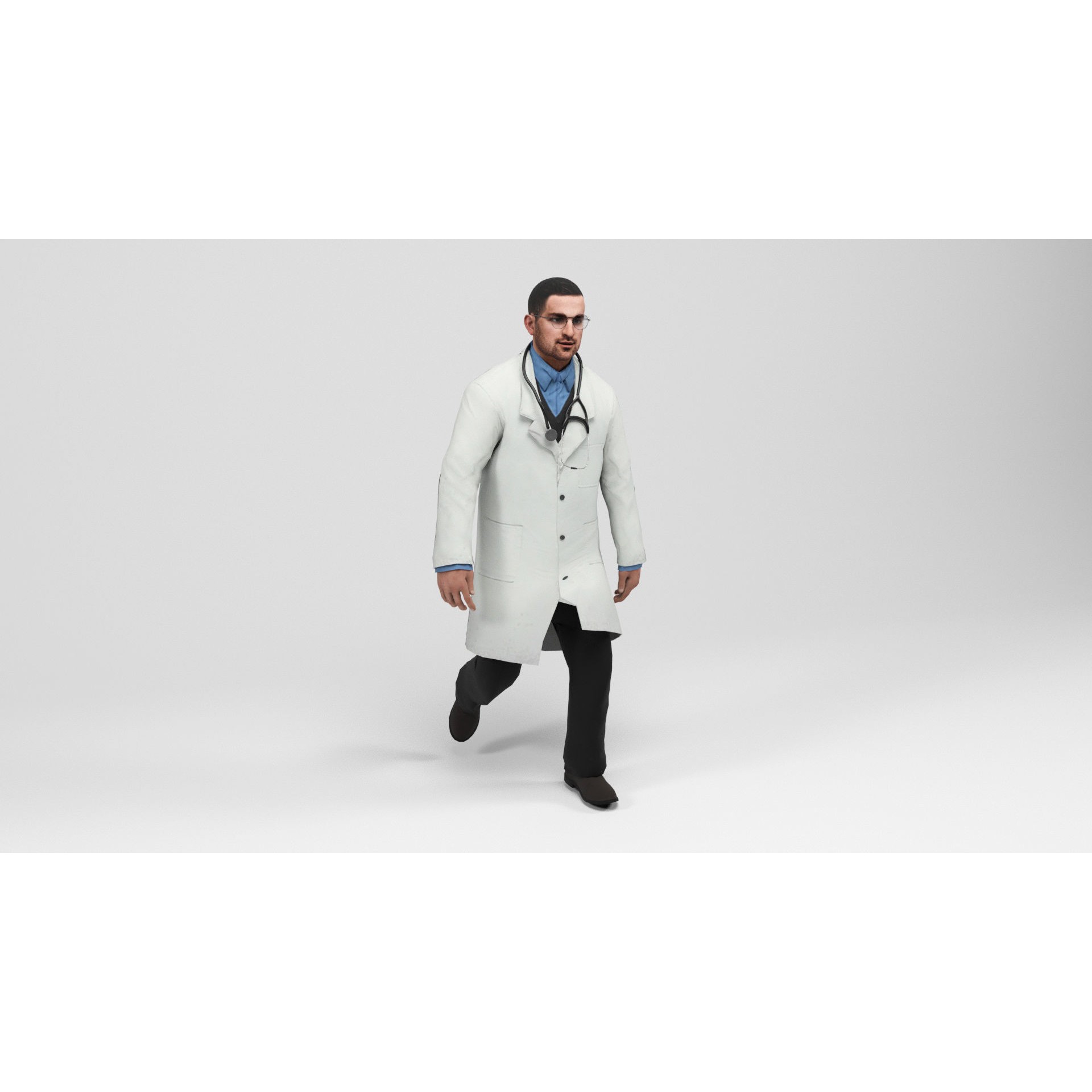 Doctor - Low-Poly Game-Ready 3D Model - View 11