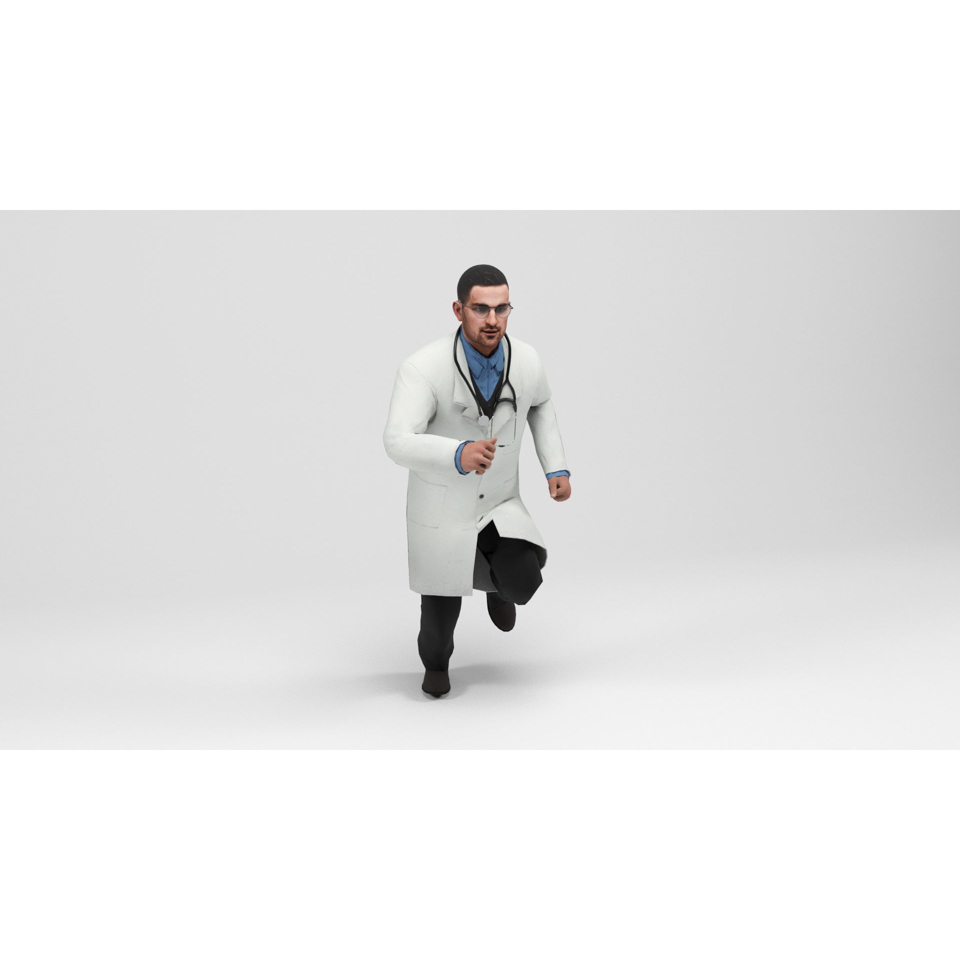 Doctor - Low-Poly Game-Ready 3D Model - View 12