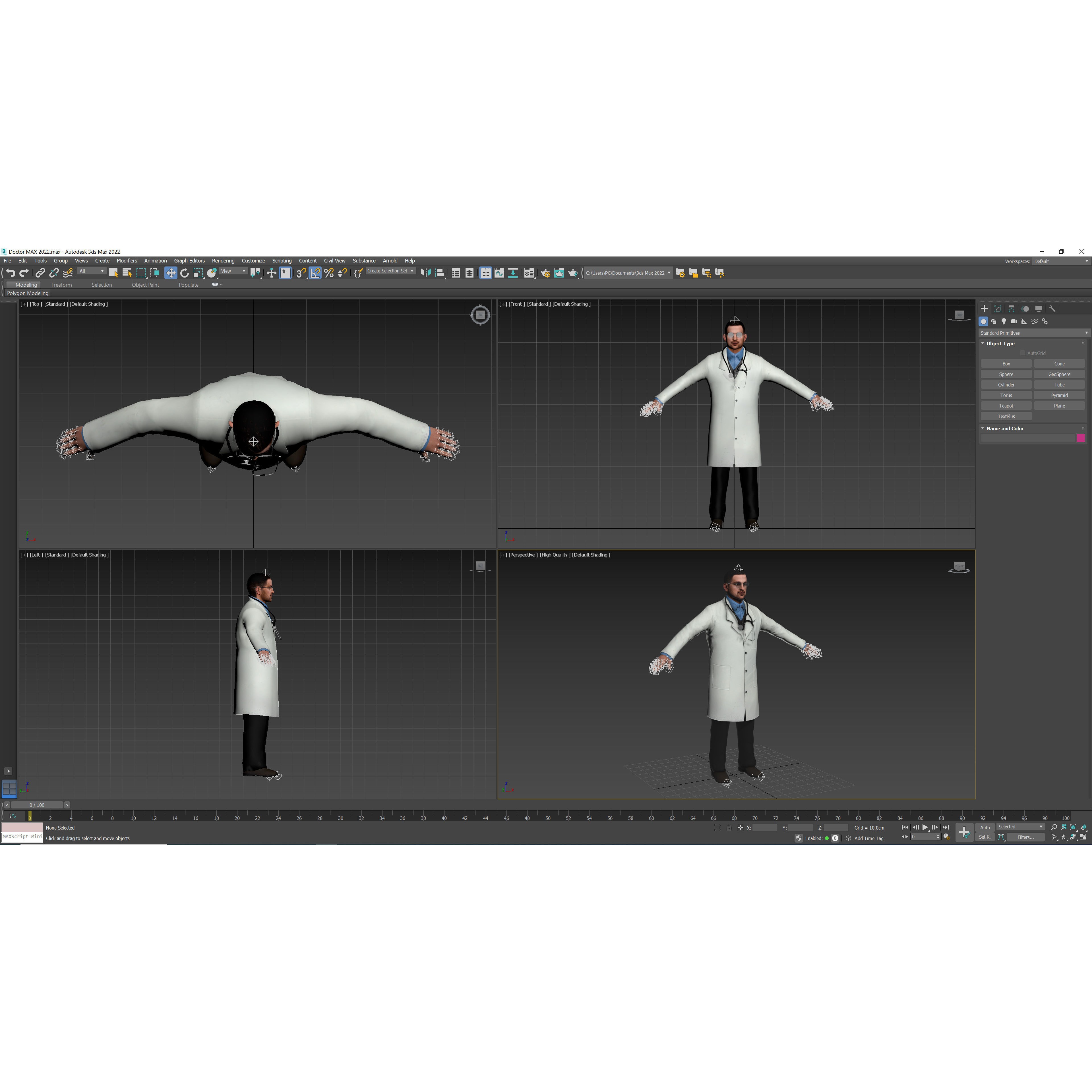 Doctor - Low-Poly Game-Ready 3D Model - View 13