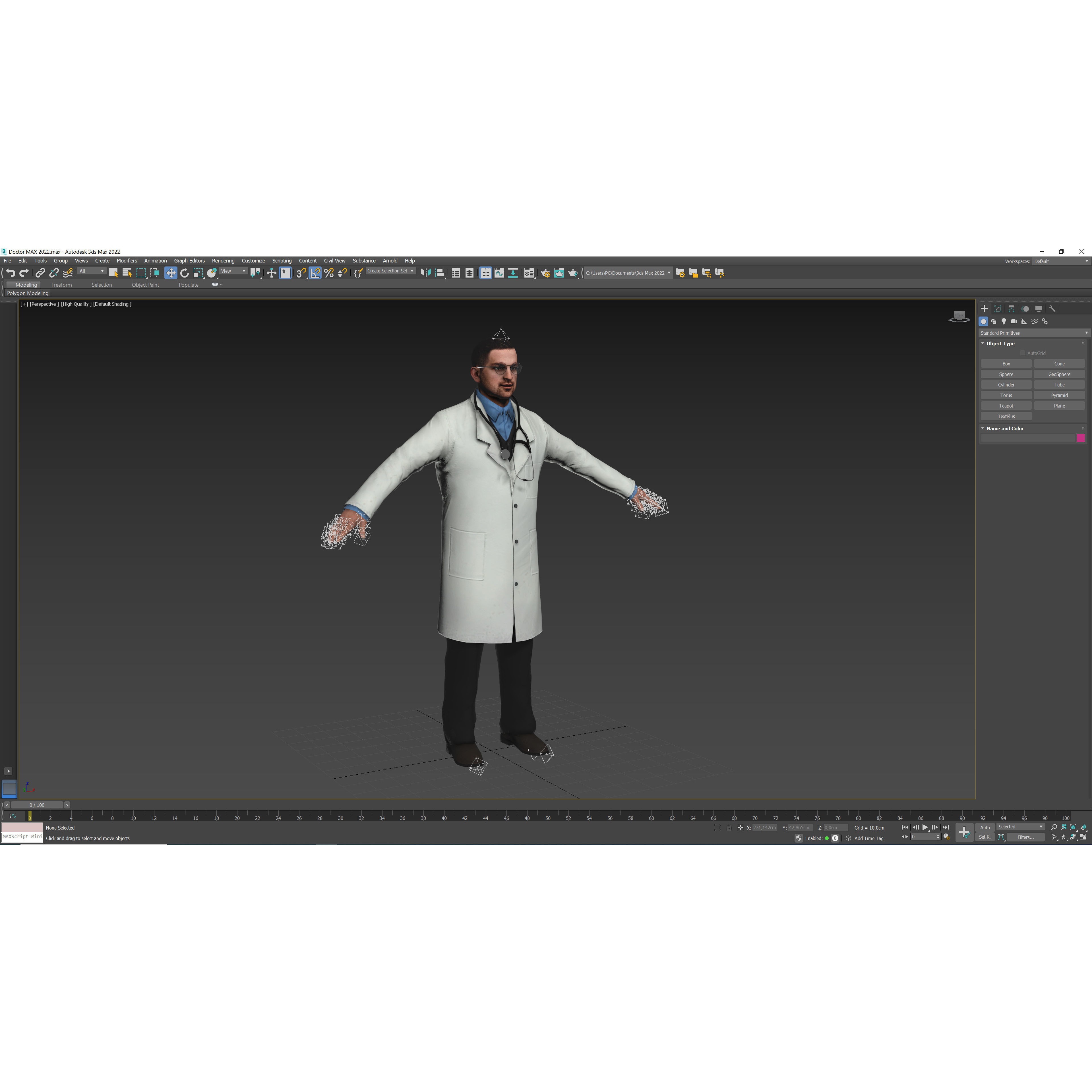 Doctor - Low-Poly Game-Ready 3D Model - View 14
