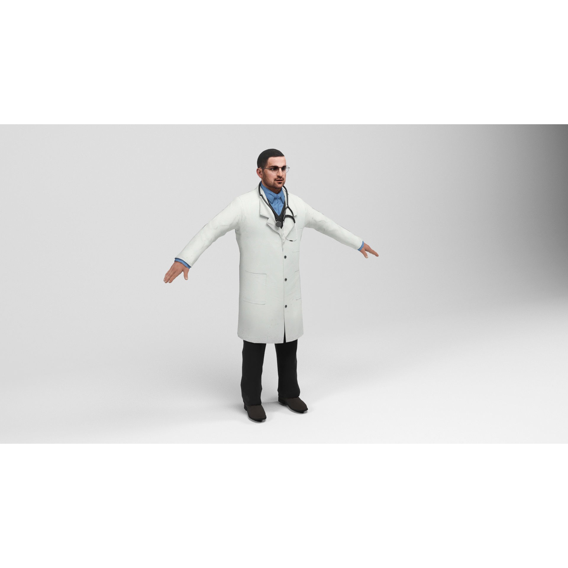 Doctor - Low-Poly Game-Ready 3D Model - View 3