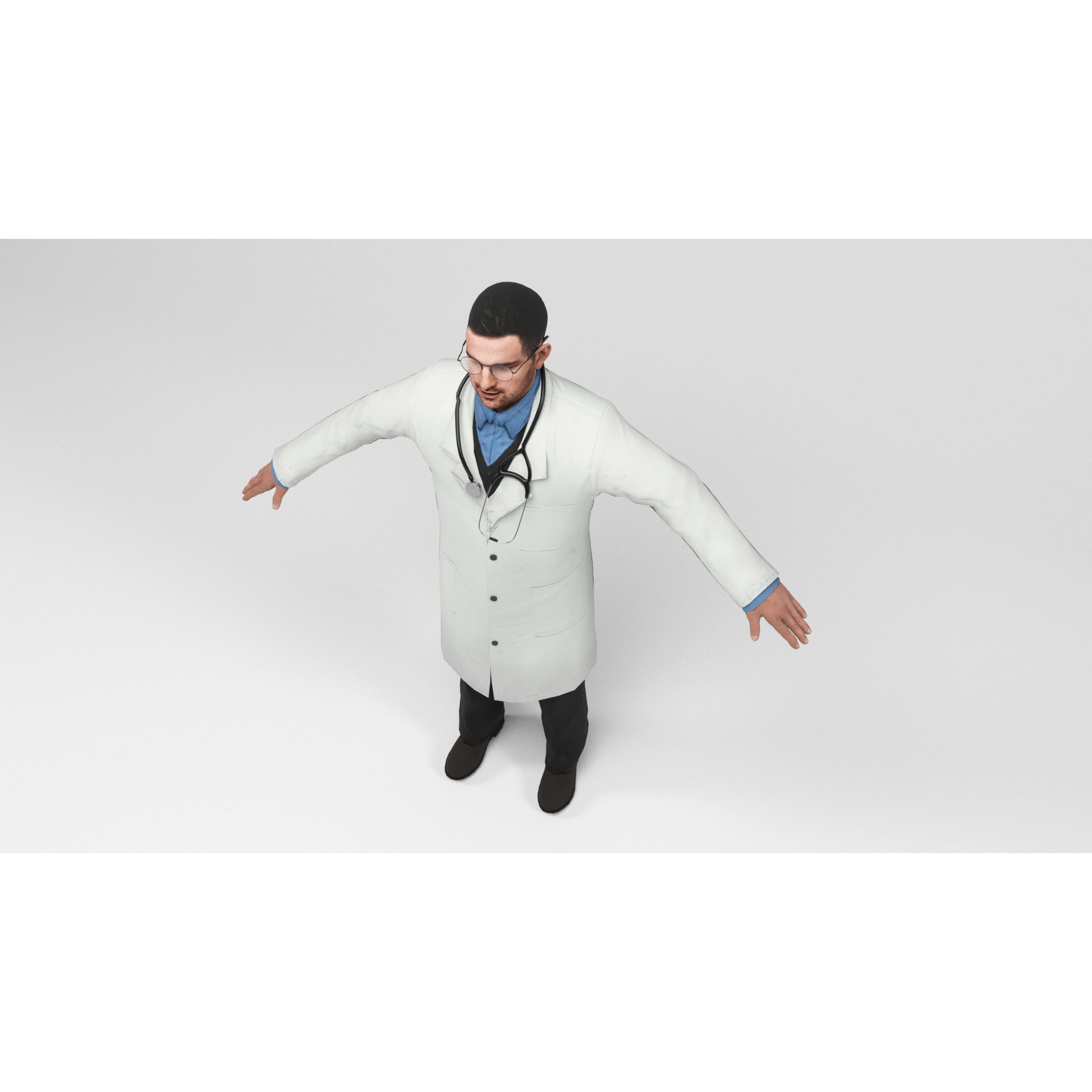 Doctor - Low-Poly Game-Ready 3D Model - View 7