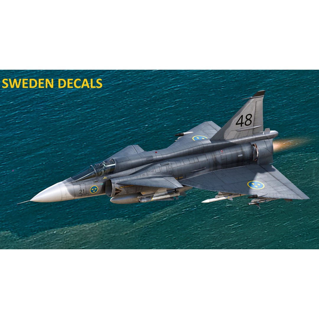 Saab 37 Viggen 3D Model – Fully Rigged Low-Poly Aircraft, FBX - View 15