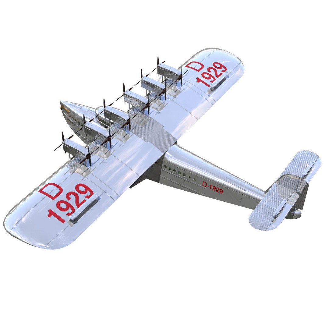 Dornier Dox 3D Model – Historic Passenger Flying Boat, High Poly - View 3