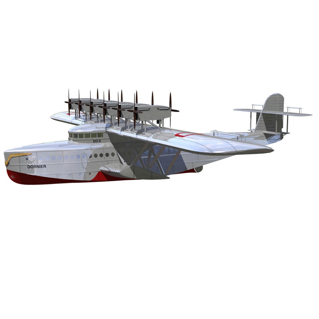 Dornier Dox 3D Model – Historic Passenger Flying Boat, High Poly - View 4