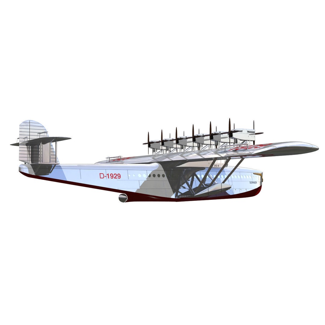 Dornier Dox 3D Model – Historic Passenger Flying Boat, High Poly - View 7