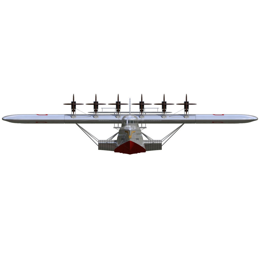 Dornier Dox 3D Model – Historic Passenger Flying Boat, High Poly - View 9