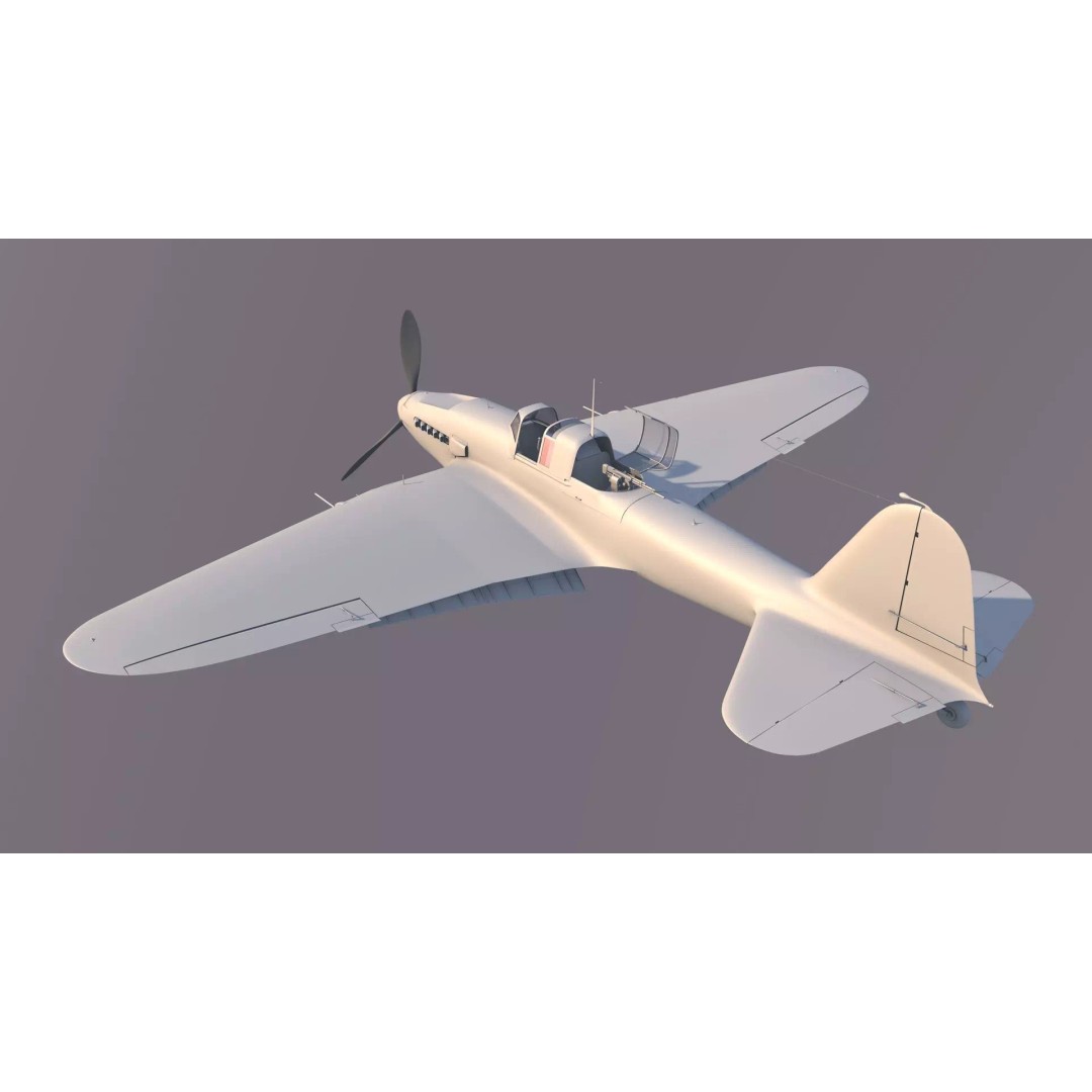 IL-2 Sturmovik 3D Model – Detailed WWII Soviet Aircraft, FBX, OBJ - View 19