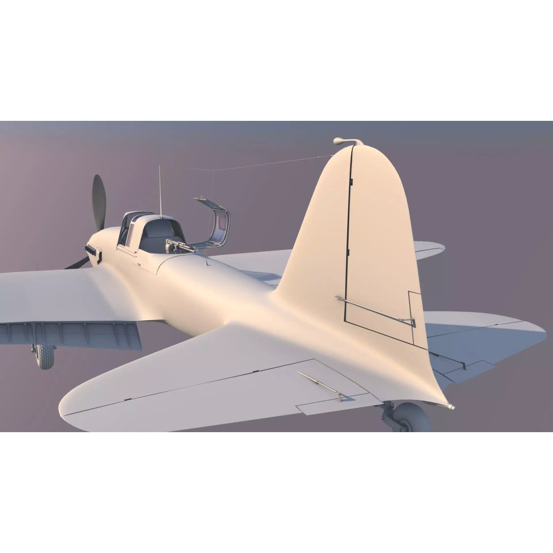 IL-2 Sturmovik 3D Model – Detailed WWII Soviet Aircraft, FBX, OBJ - View 30