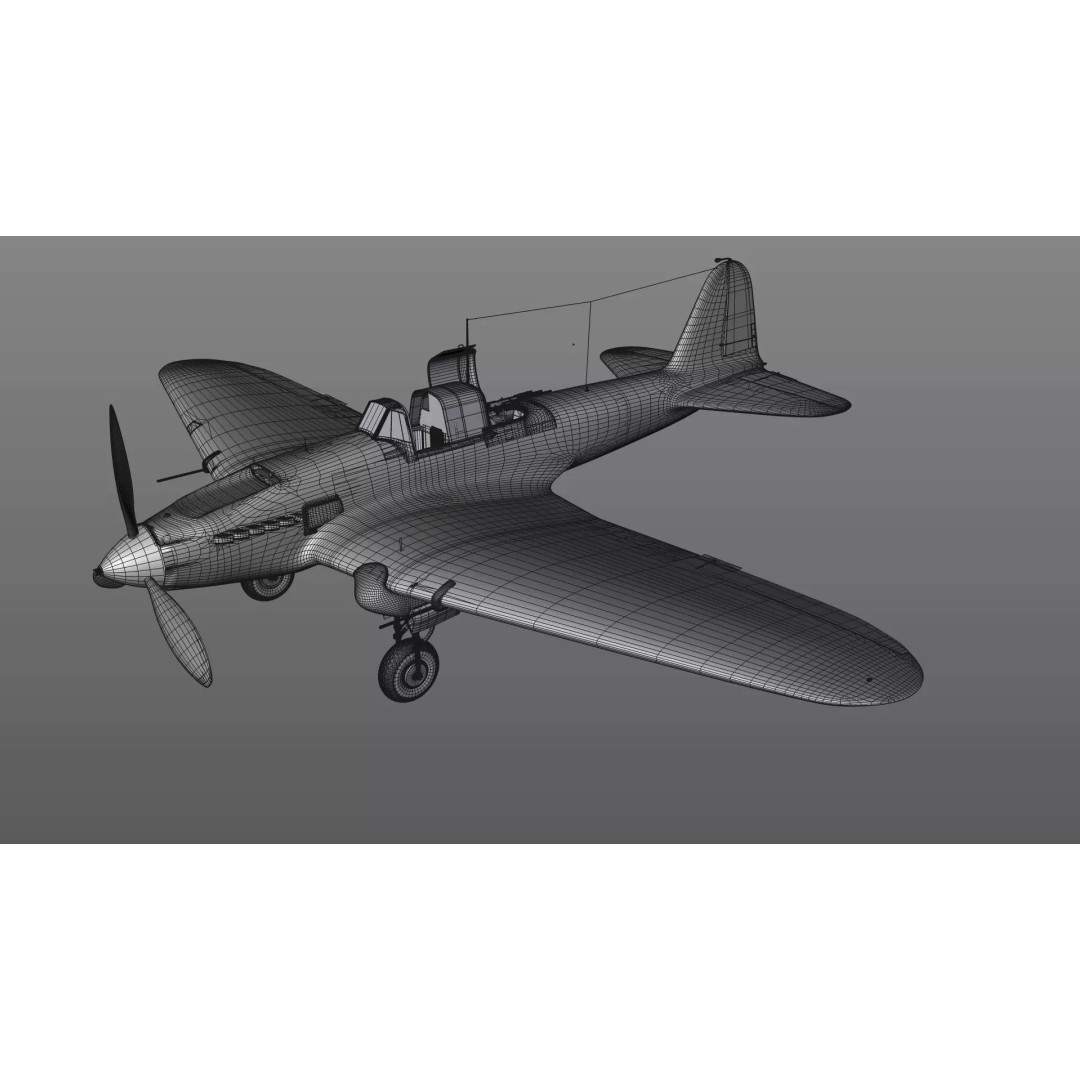 IL-2 Sturmovik 3D Model – Detailed WWII Soviet Aircraft, FBX, OBJ - View 4