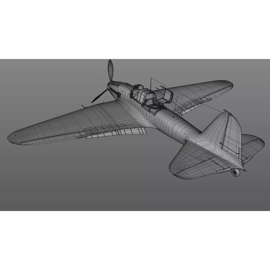 IL-2 Sturmovik 3D Model – Detailed WWII Soviet Aircraft, FBX, OBJ - View 5