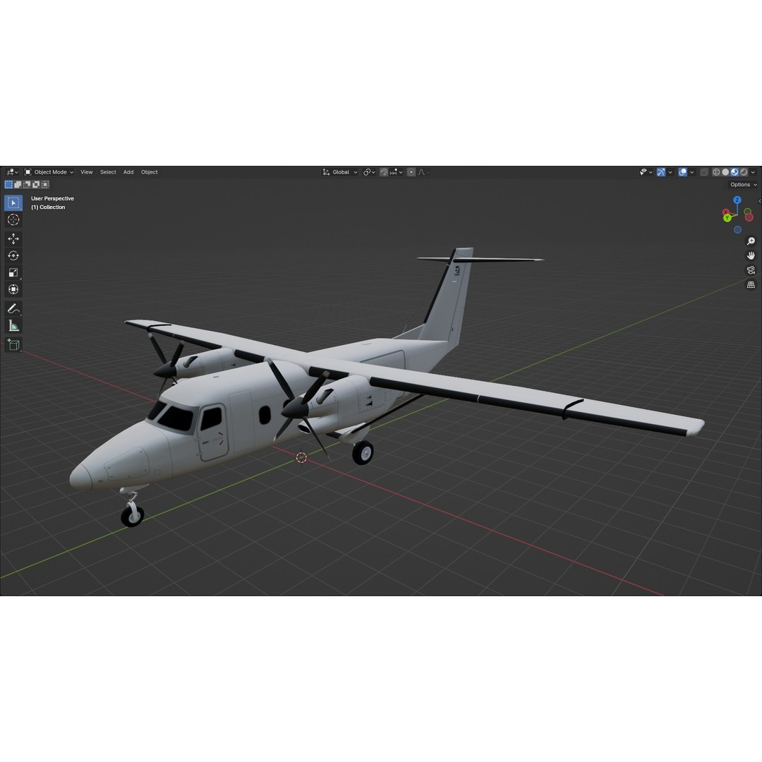 Utility Turboprop C408 3D Model – Low Poly Static Aircraft, FBX