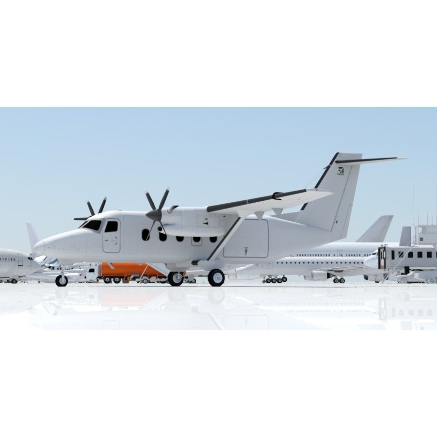 Utility Turboprop C408 3D Model – Low Poly Static Aircraft, FBX - View 10