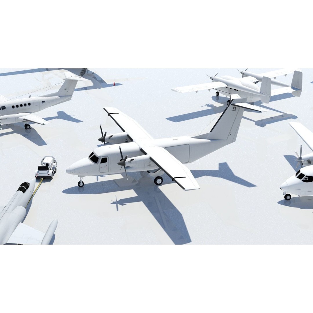 Utility Turboprop C408 3D Model – Low Poly Static Aircraft, FBX - View 13