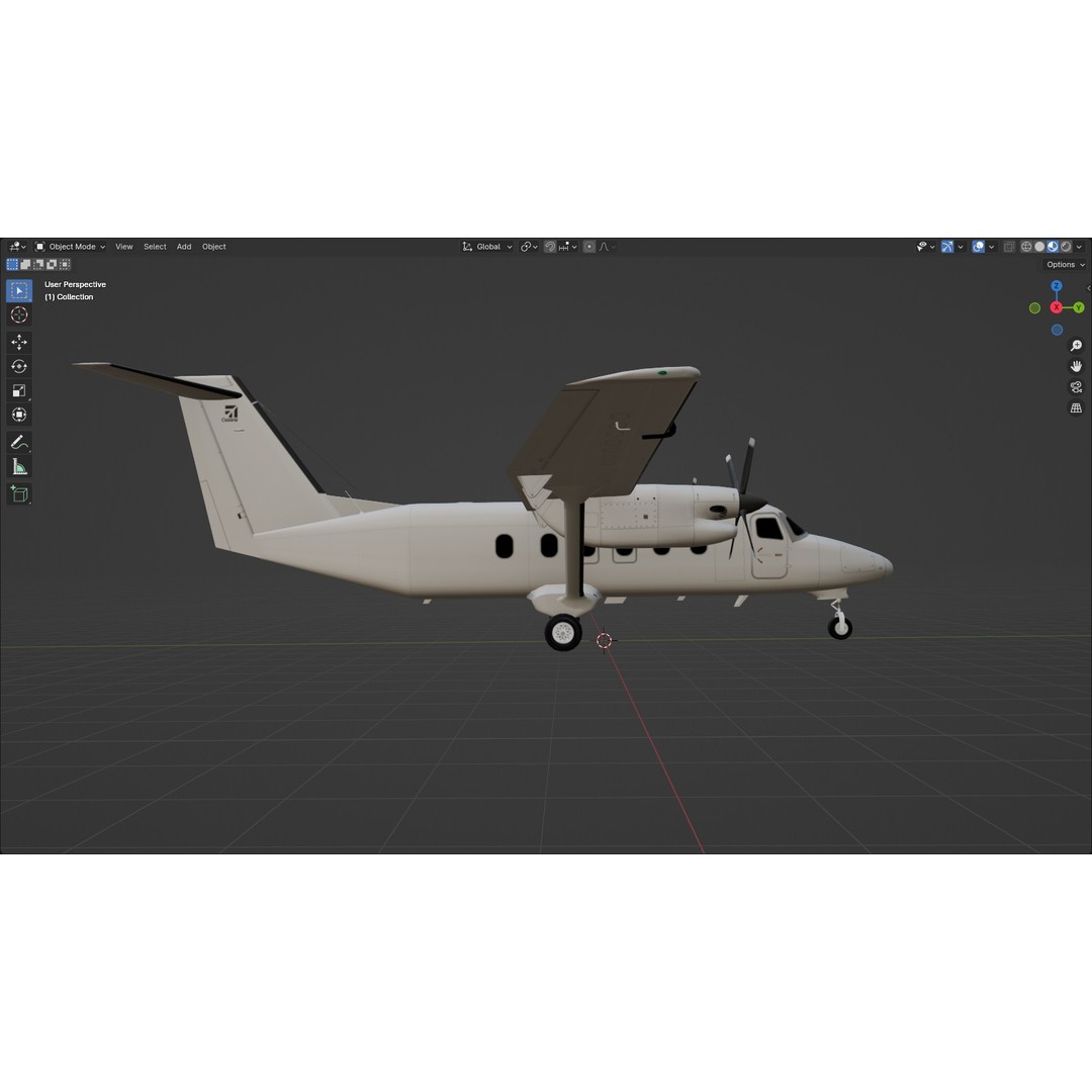 Utility Turboprop C408 3D Model – Low Poly Static Aircraft, FBX - View 14