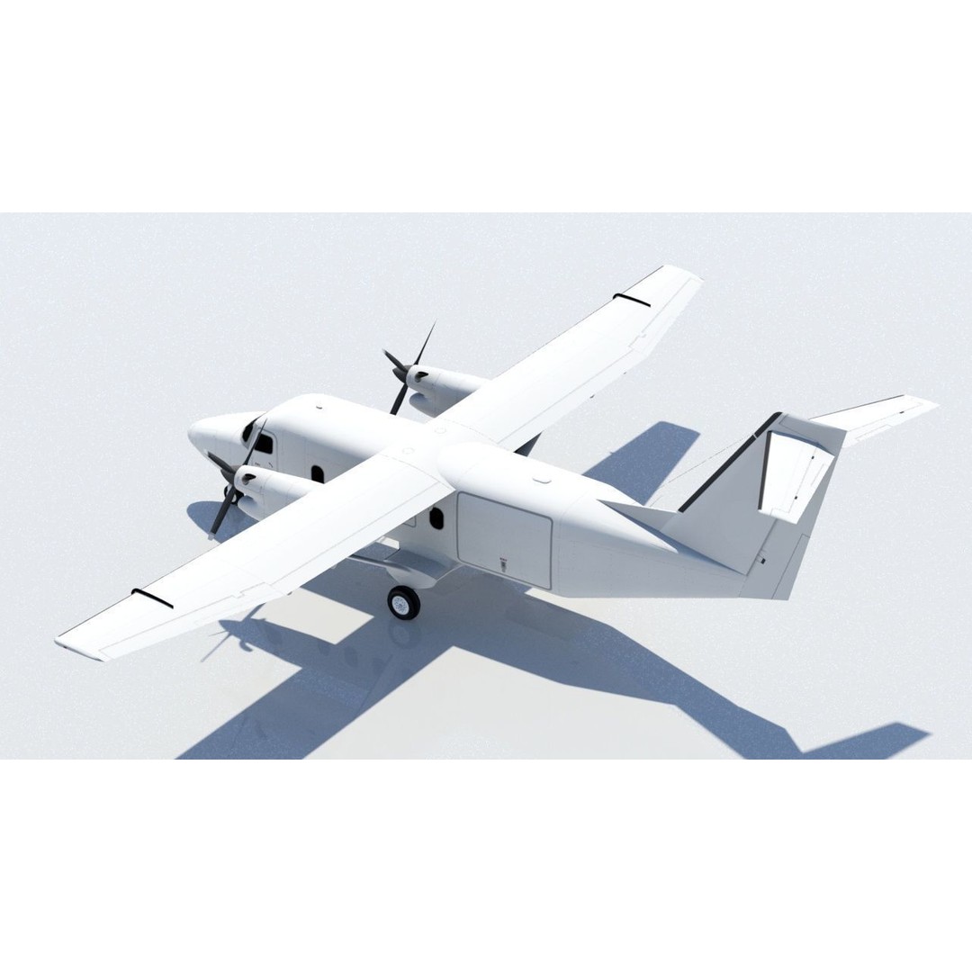 Utility Turboprop C408 3D Model – Low Poly Static Aircraft, FBX - View 4