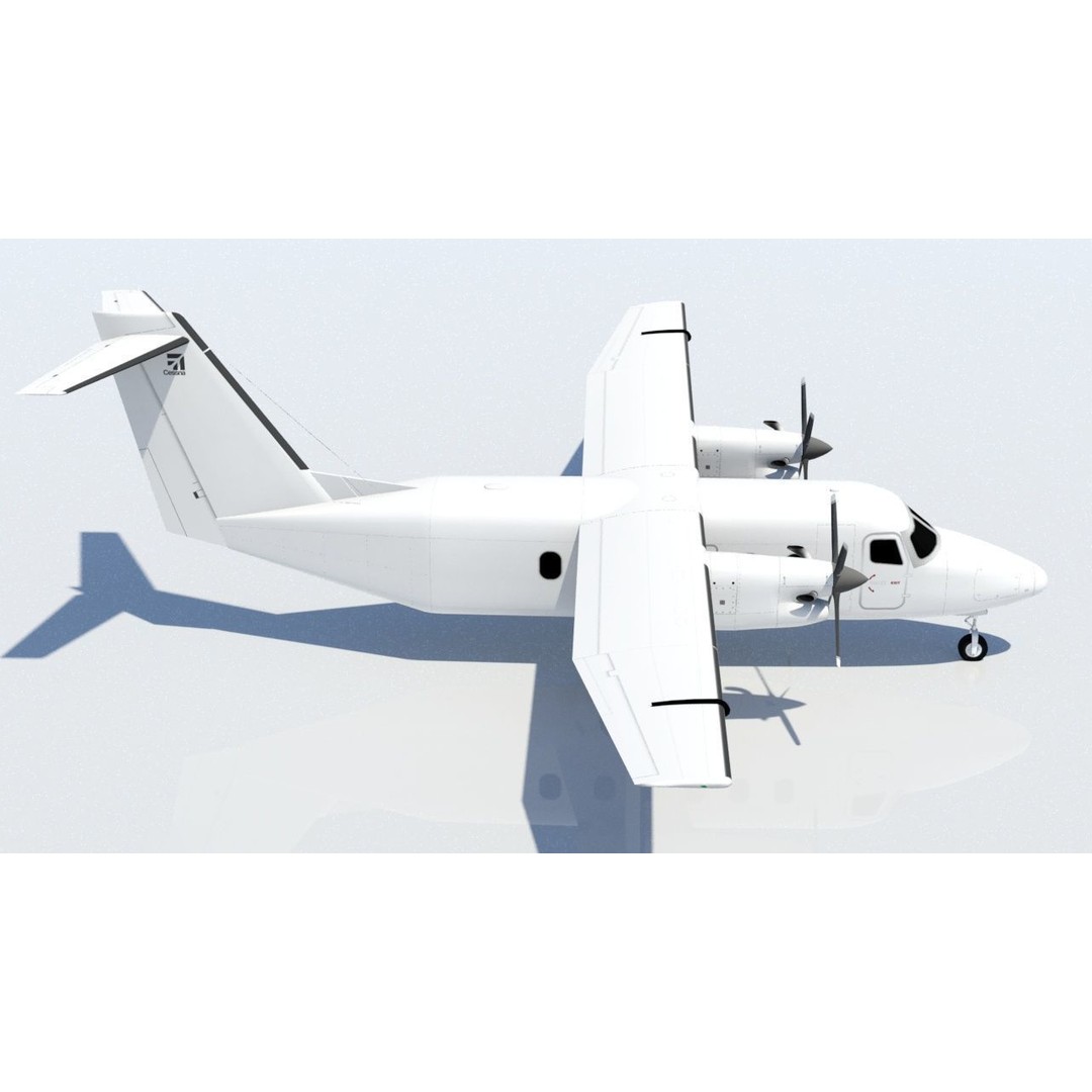 Utility Turboprop C408 3D Model – Low Poly Static Aircraft, FBX - View 7