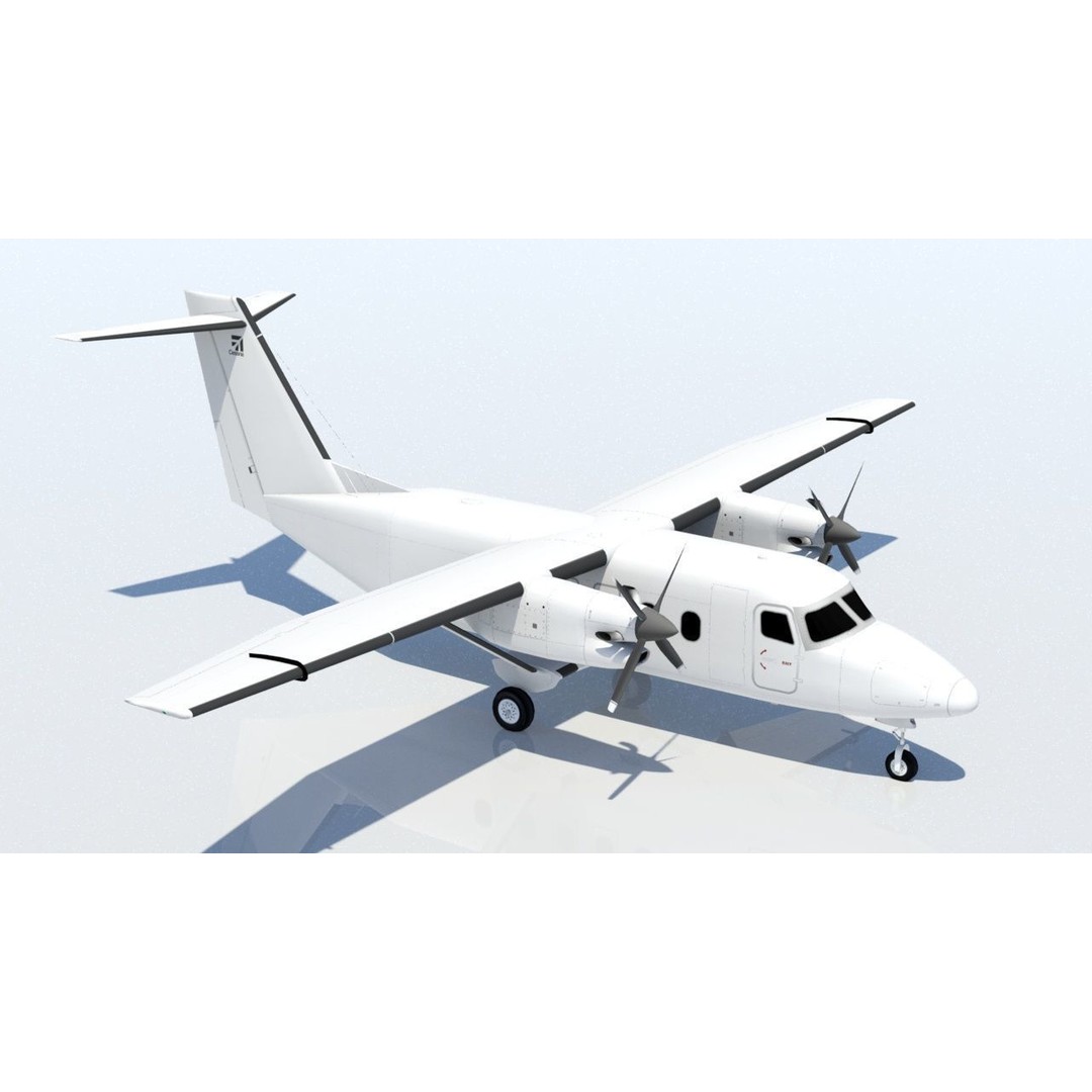 Utility Turboprop C408 3D Model – Low Poly Static Aircraft, FBX - View 8