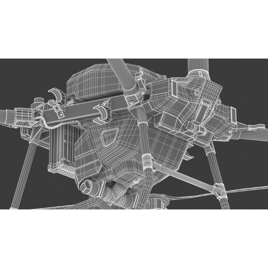 DJI Agras T40 3D Model – High Poly Drone Asset, FBX, OBJ, PBR