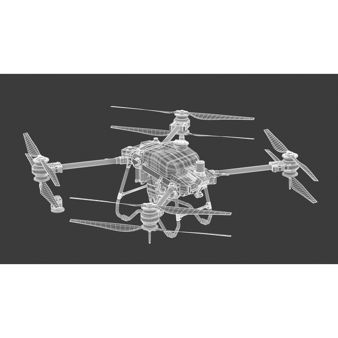 DJI Agras T40 3D Model – High Poly Drone Asset, FBX, OBJ, PBR - View 23