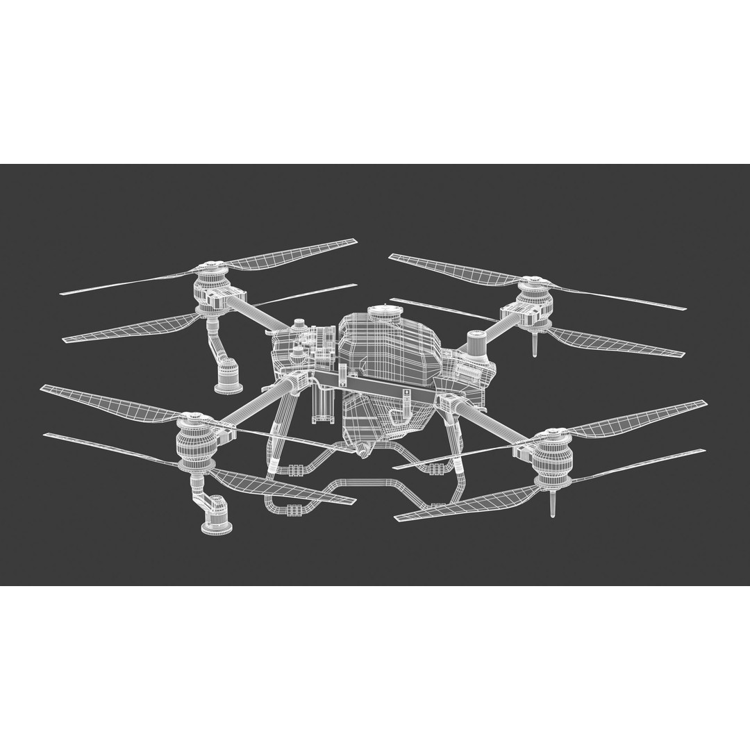 DJI Agras T40 3D Model – High Poly Drone Asset, FBX, OBJ, PBR - View 24