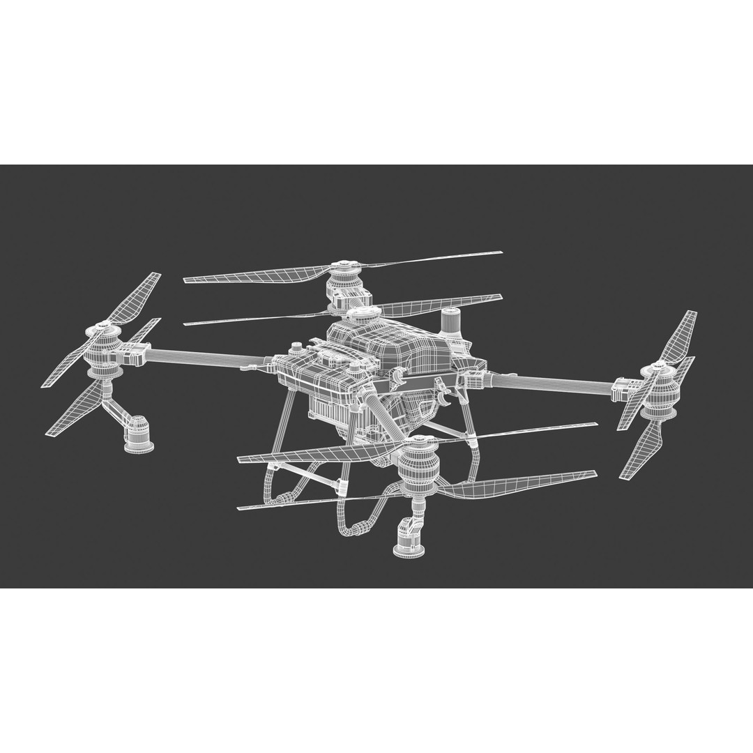 DJI Agras T40 3D Model – High Poly Drone Asset, FBX, OBJ, PBR - View 25