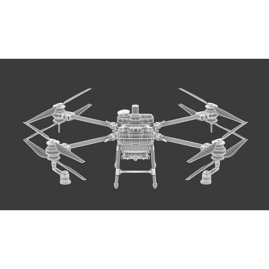 DJI Agras T40 3D Model – High Poly Drone Asset, FBX, OBJ, PBR - View 26