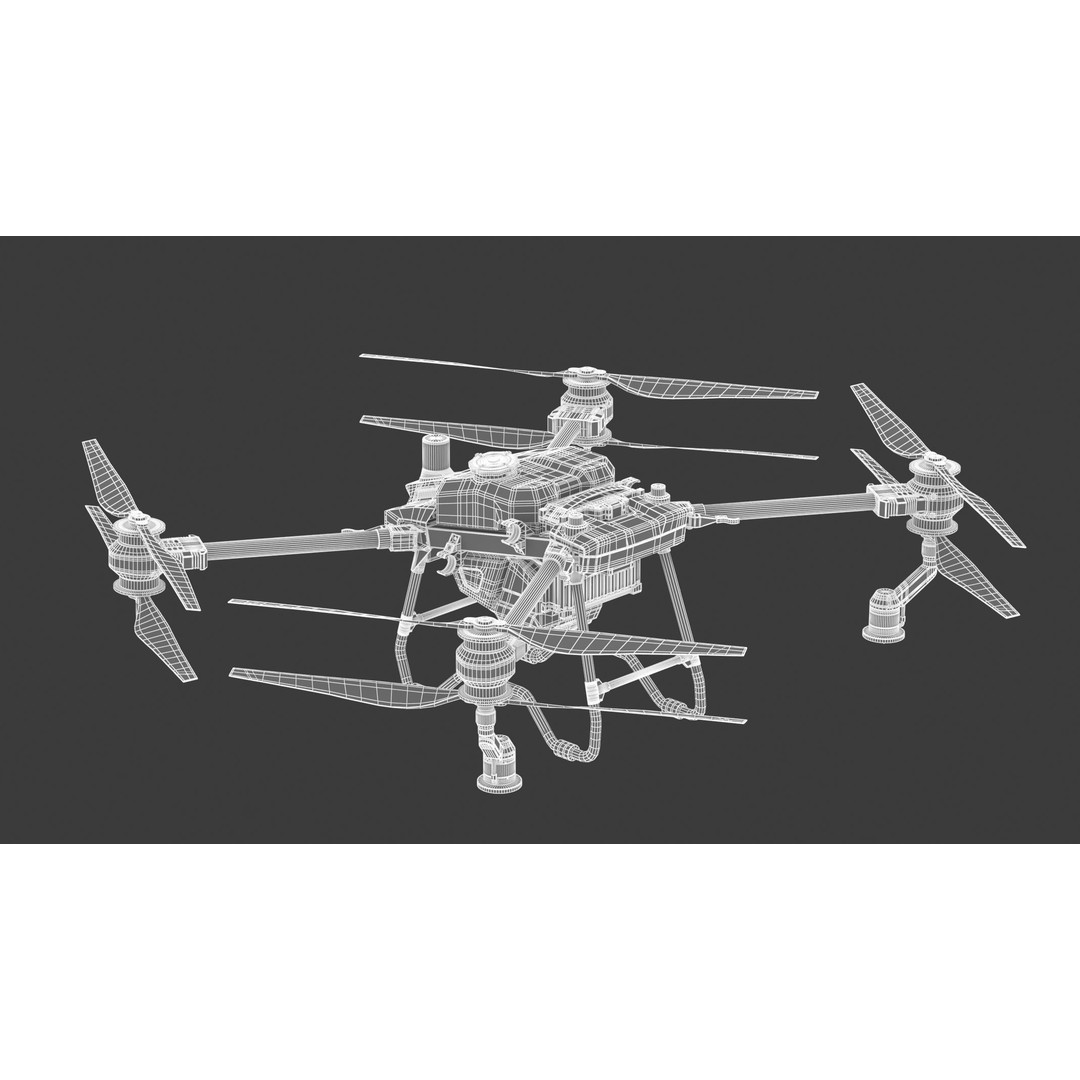 DJI Agras T40 3D Model – High Poly Drone Asset, FBX, OBJ, PBR - View 27