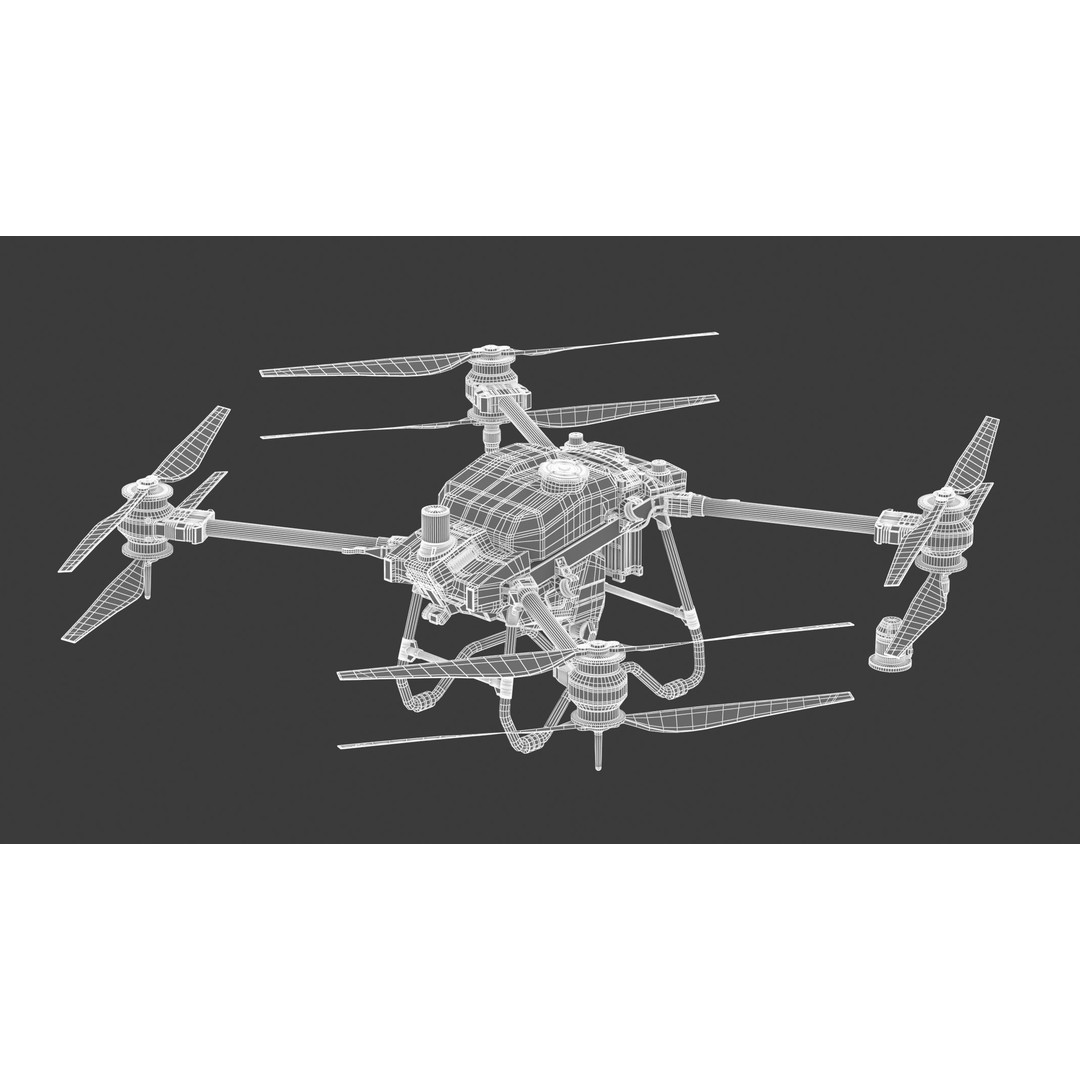 DJI Agras T40 3D Model – High Poly Drone Asset, FBX, OBJ, PBR - View 29