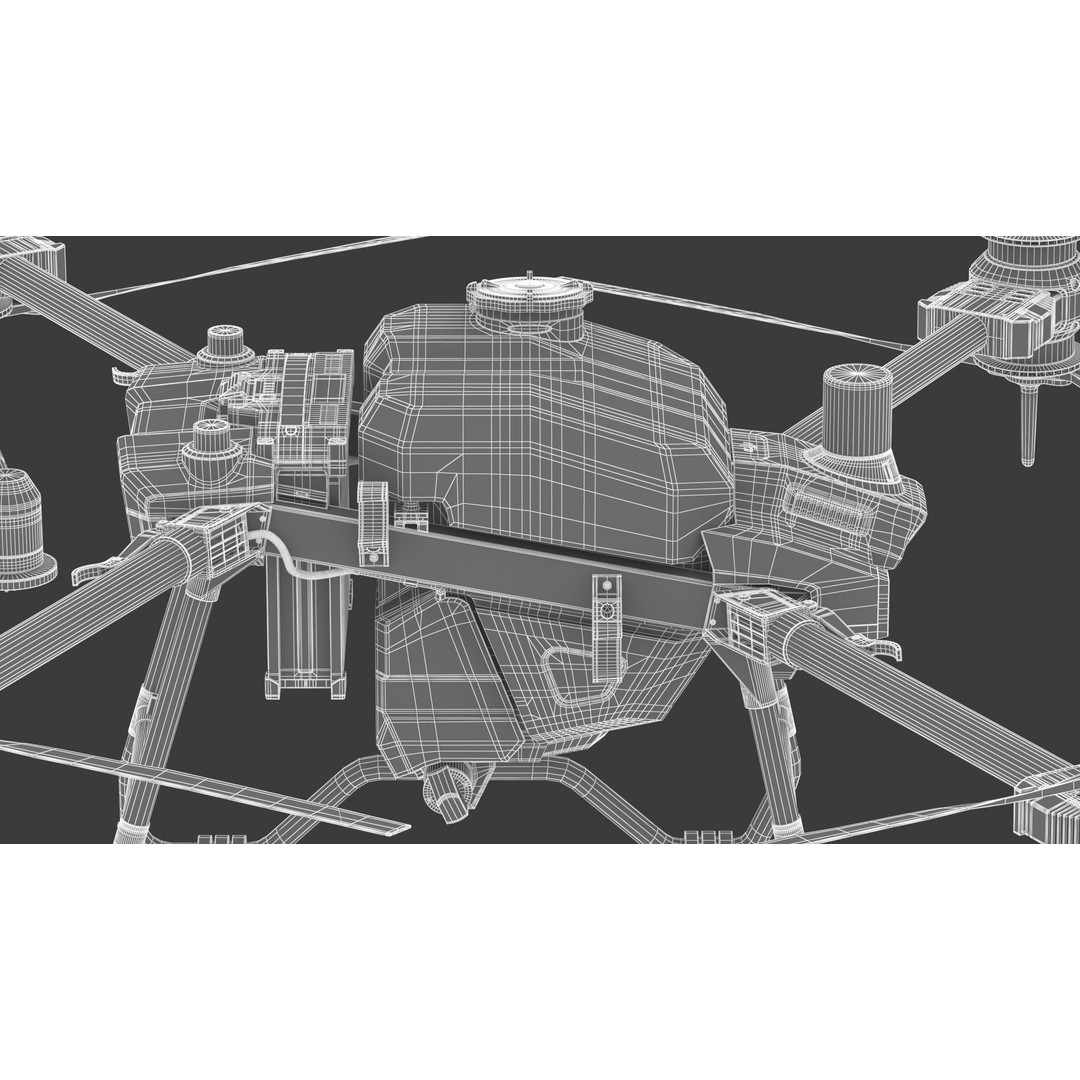 DJI Agras T40 3D Model – High Poly Drone Asset, FBX, OBJ, PBR - View 34