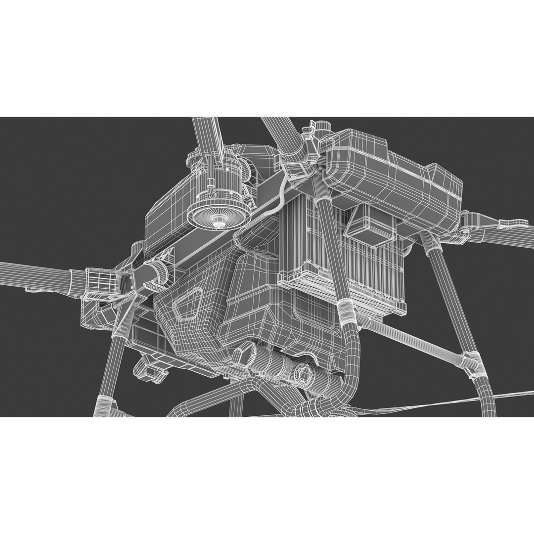 DJI Agras T40 3D Model – High Poly Drone Asset, FBX, OBJ, PBR - View 37