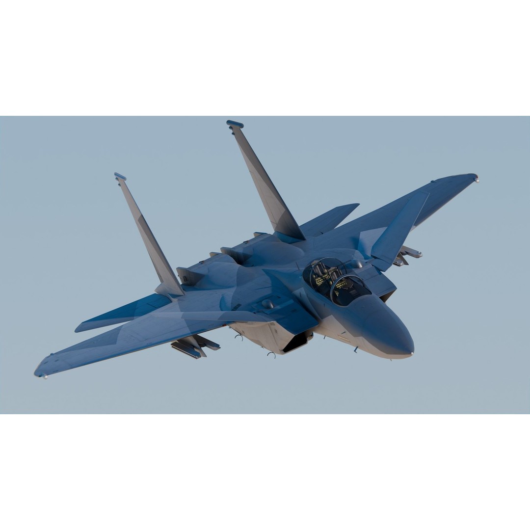 McDonnell Douglas F-15 STOL MTD 3D Model – High Poly PBR Fighter Jet, FBX - View 4