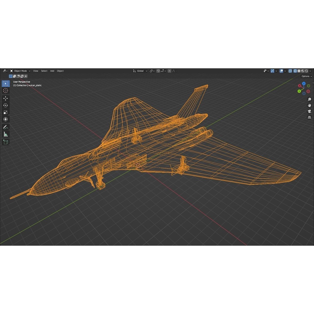 Avro Vulcan 3D Model – Low Poly Static Aircraft for Scenery Development