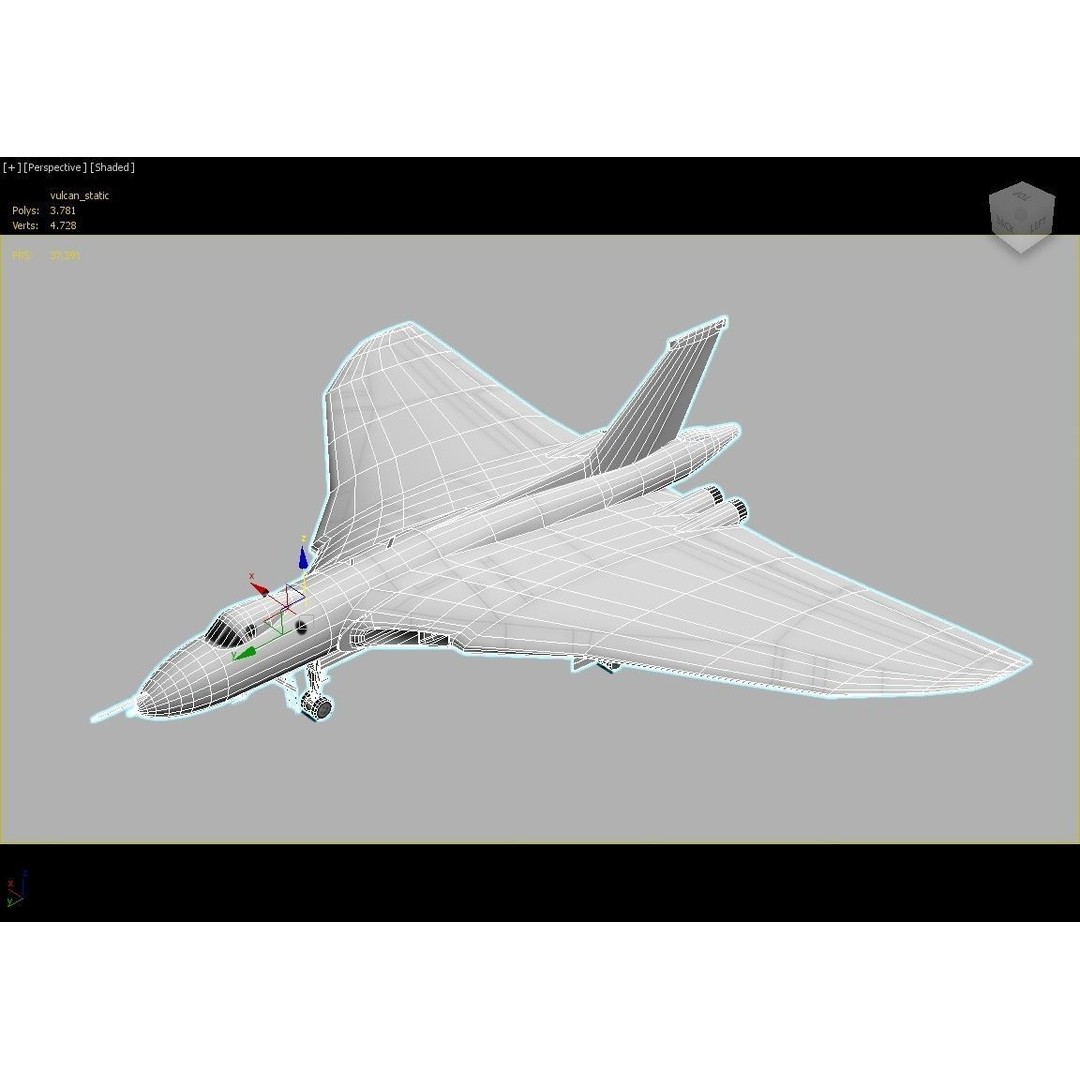 Avro Vulcan 3D Model – Low Poly Static Aircraft for Scenery Development - View 8