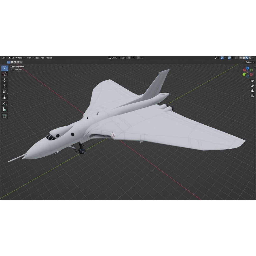 Avro Vulcan 3D Model – Low Poly Static Aircraft for Scenery Development - View 9