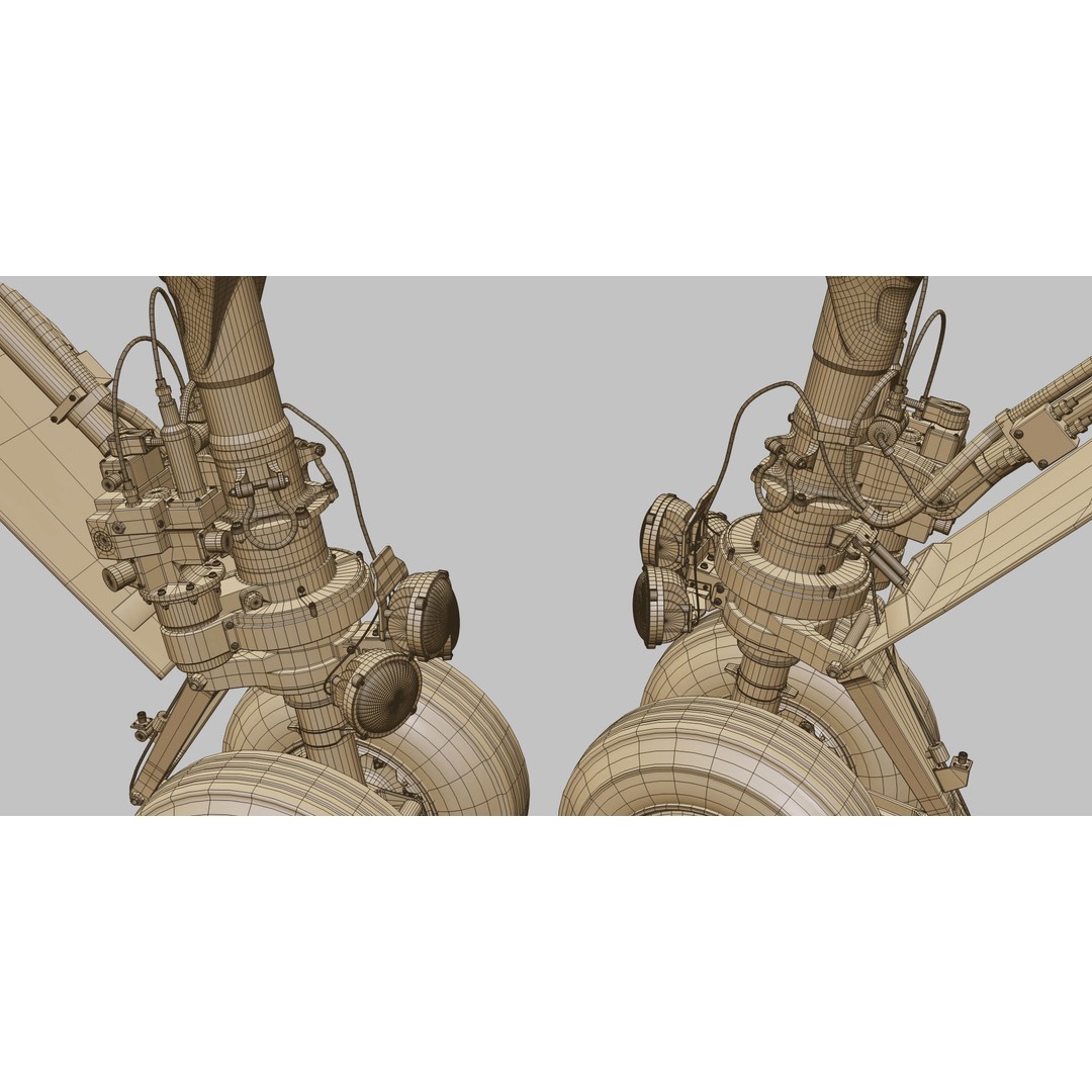 Landing Gear Front 3D Model – High Poly Aircraft Part, FBX, OBJ, Max