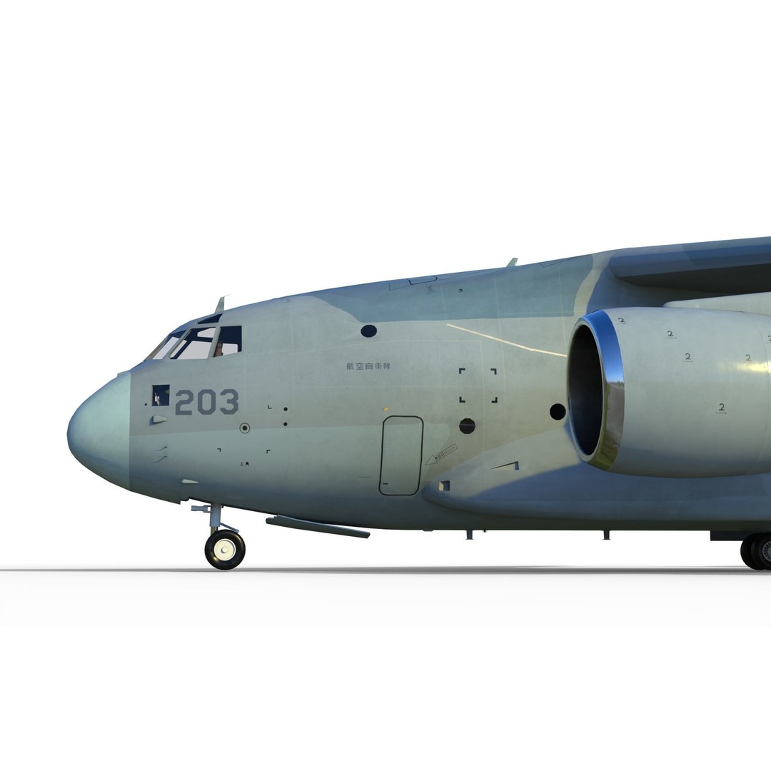 Kawasaki C-2 3D Model – Military Transport Aircraft, PBR, FBX - View 10