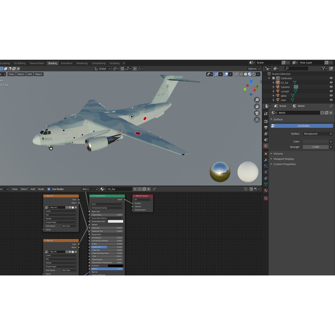 Kawasaki C-2 3D Model – Military Transport Aircraft, PBR, FBX - View 15