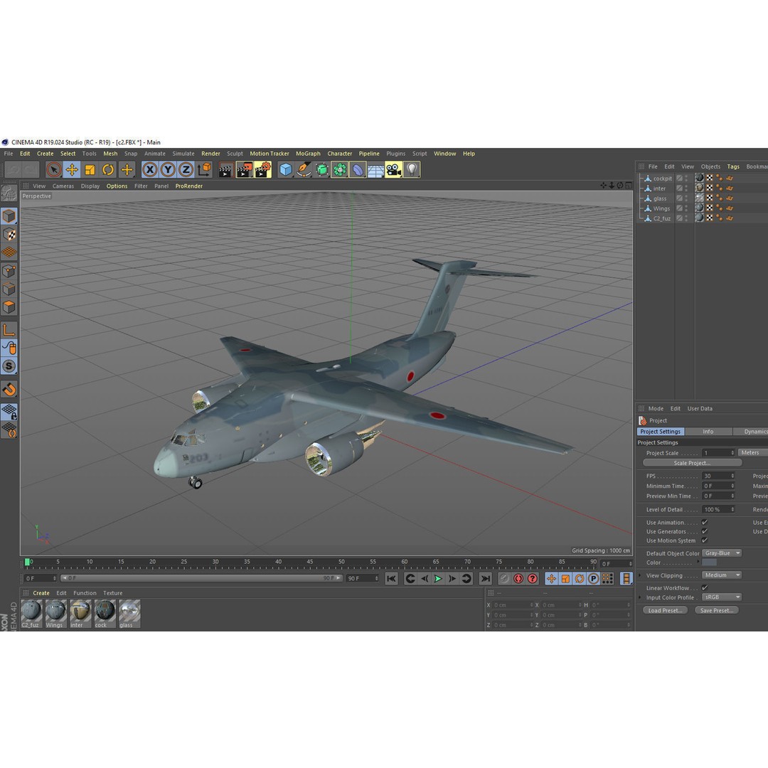 Kawasaki C-2 3D Model – Military Transport Aircraft, PBR, FBX - View 16
