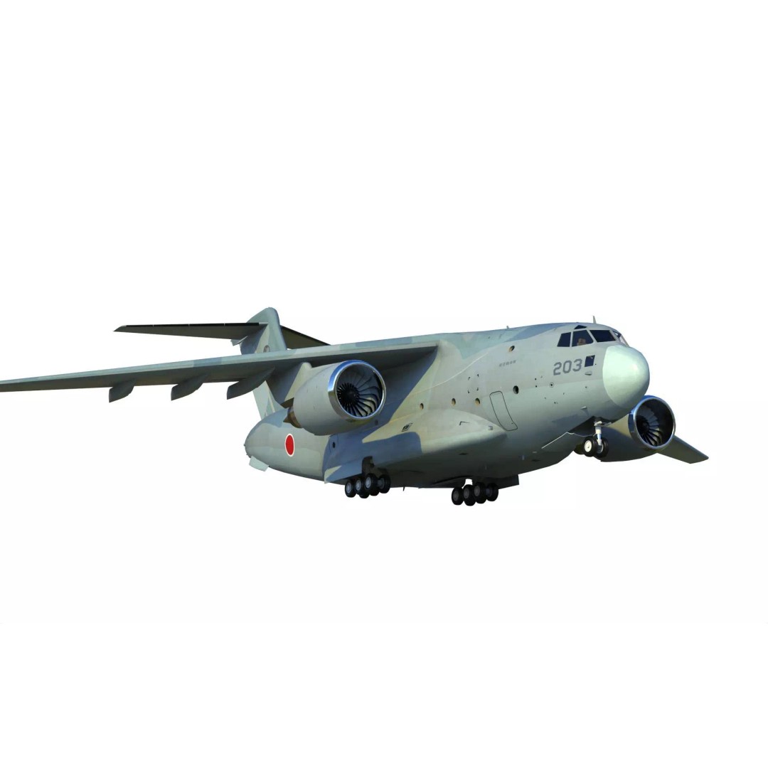 Kawasaki C-2 3D Model – Military Transport Aircraft, PBR, FBX - View 2
