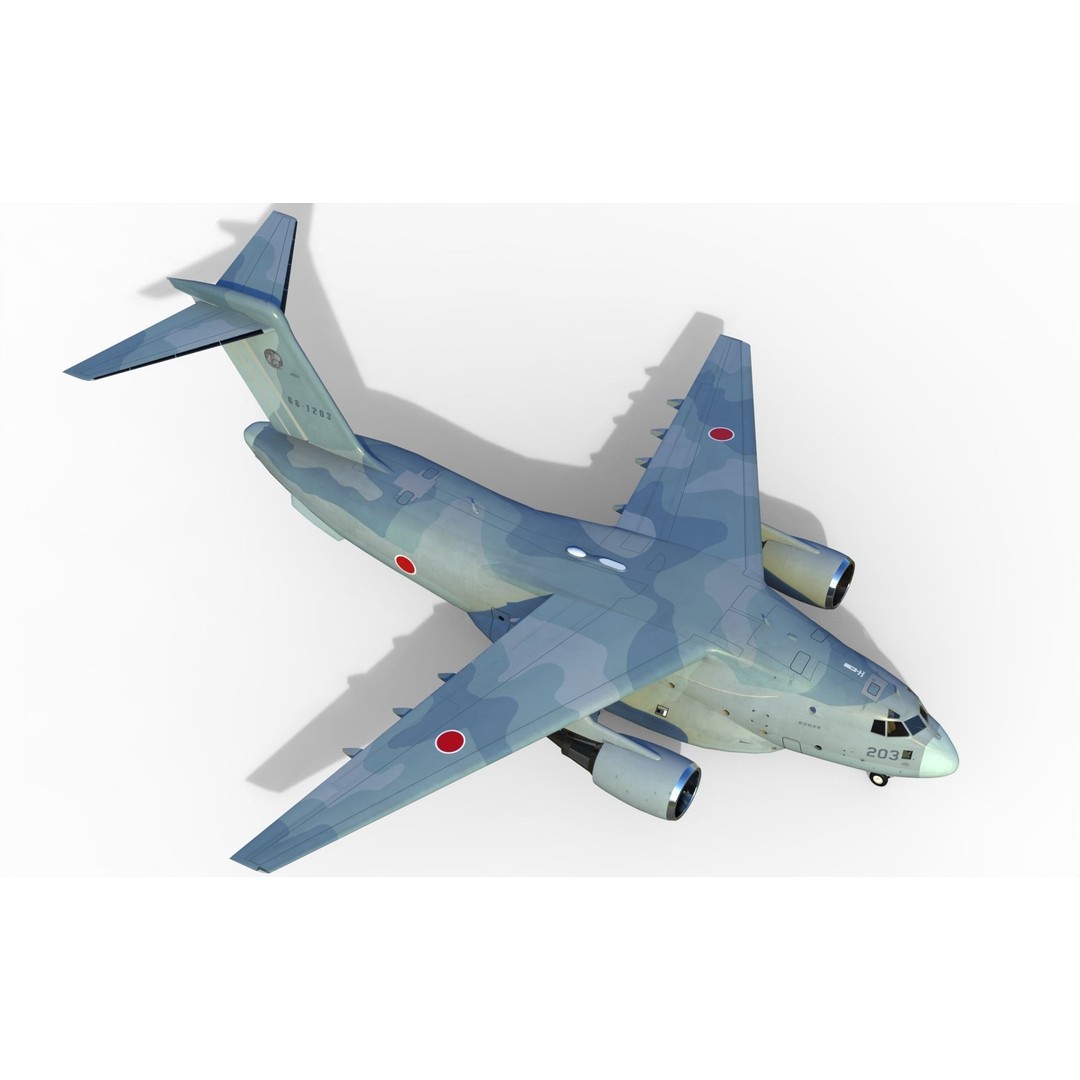 Kawasaki C-2 3D Model – Military Transport Aircraft, PBR, FBX - View 4