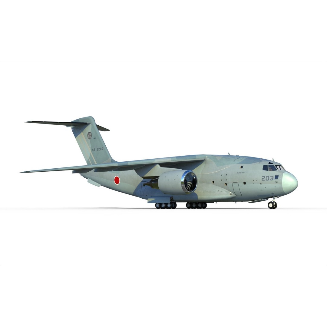 Kawasaki C-2 3D Model – Military Transport Aircraft, PBR, FBX - View 5