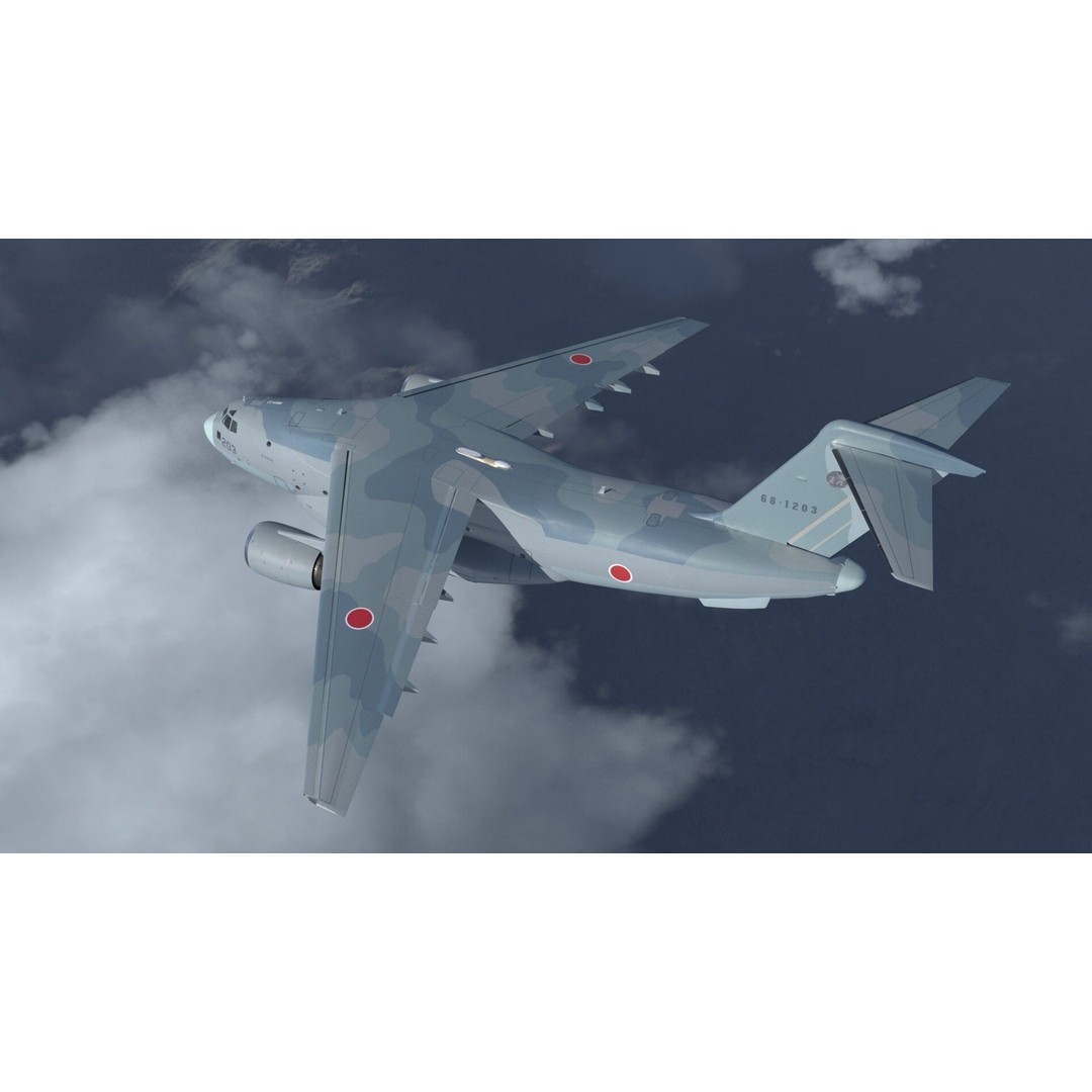 Kawasaki C-2 3D Model – Military Transport Aircraft, PBR, FBX - View 6