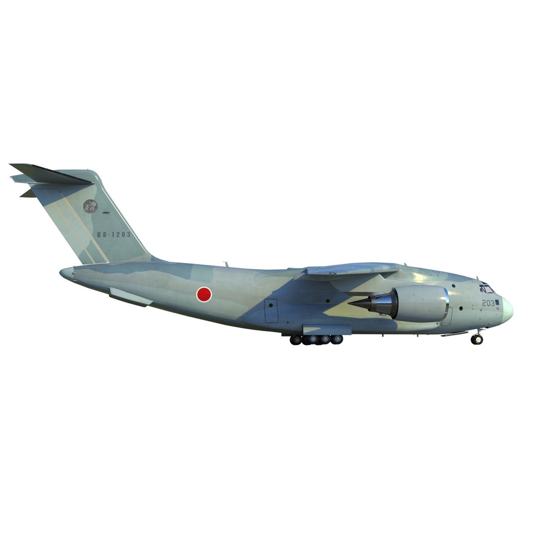 Kawasaki C-2 3D Model – Military Transport Aircraft, PBR, FBX - View 7