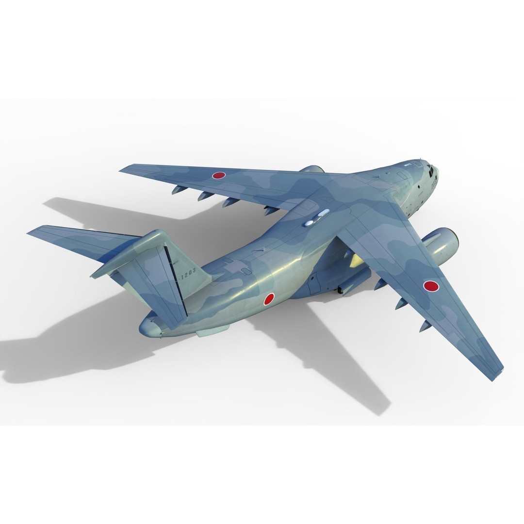 Kawasaki C-2 3D Model – Military Transport Aircraft, PBR, FBX - View 8
