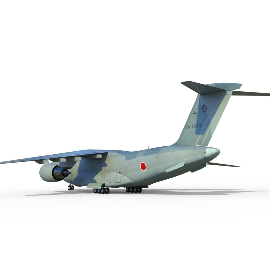 Kawasaki C-2 3D Model – Military Transport Aircraft, PBR, FBX - View 9