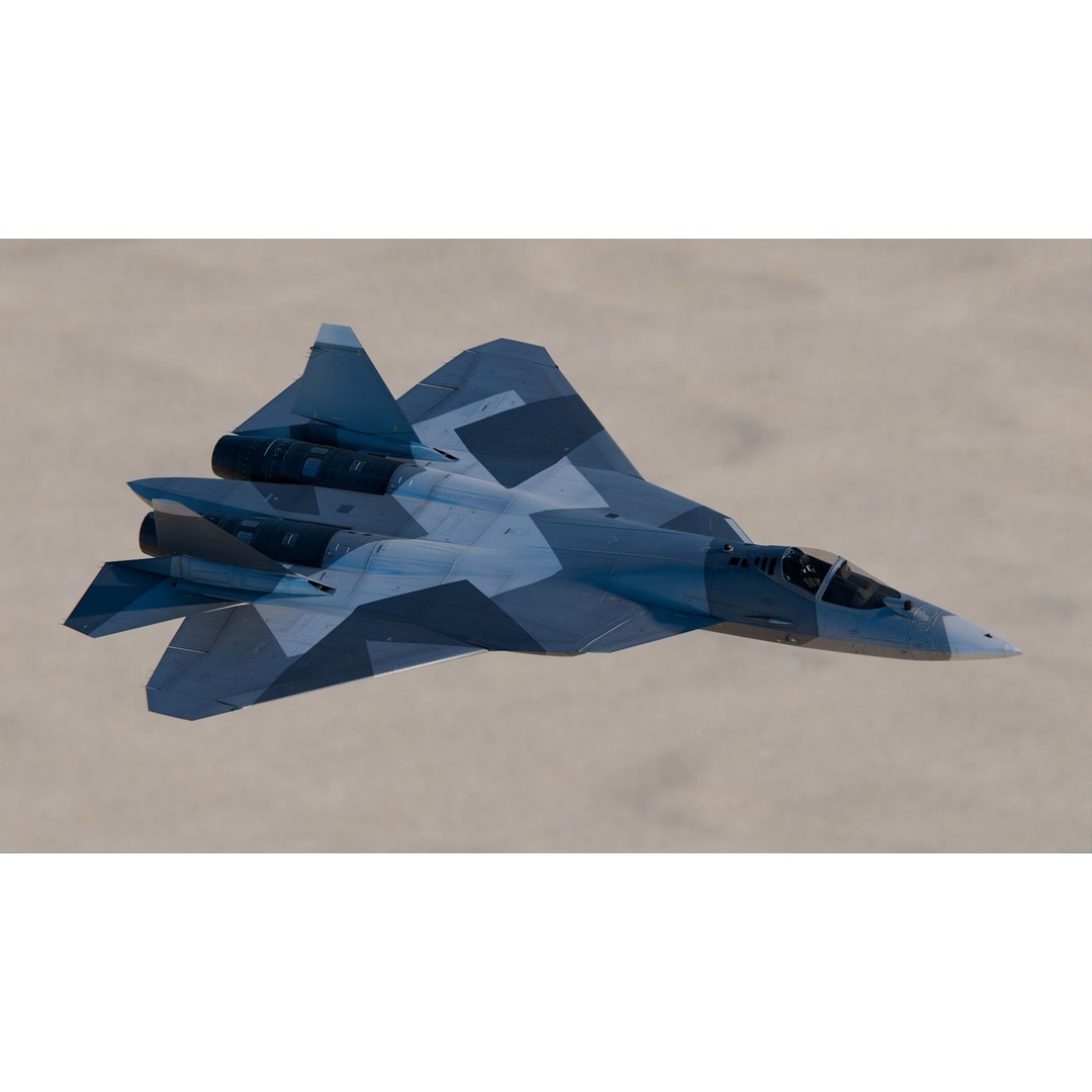 Sukhoi Su-57 3D Model – High Poly Aircraft Rigged for Games, FBX, Blender - View 6