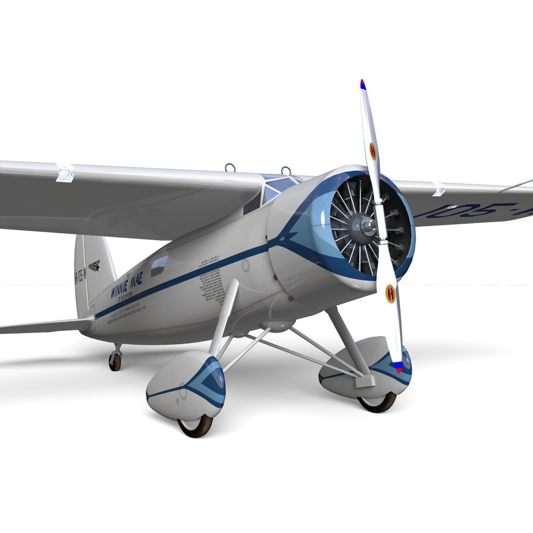 Lockheed Vega 5B 3D Model – Historic Aircraft, High Poly, FBX - View 10